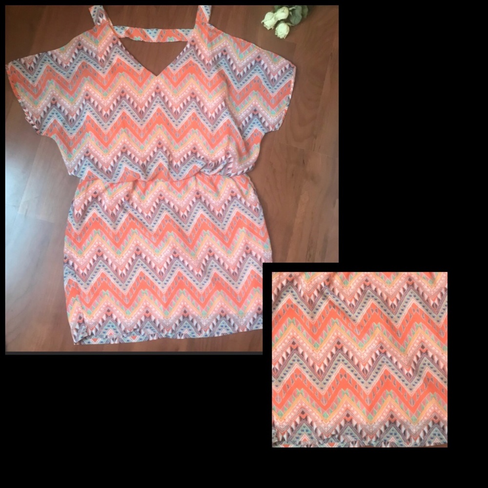 chevron dress with lining
